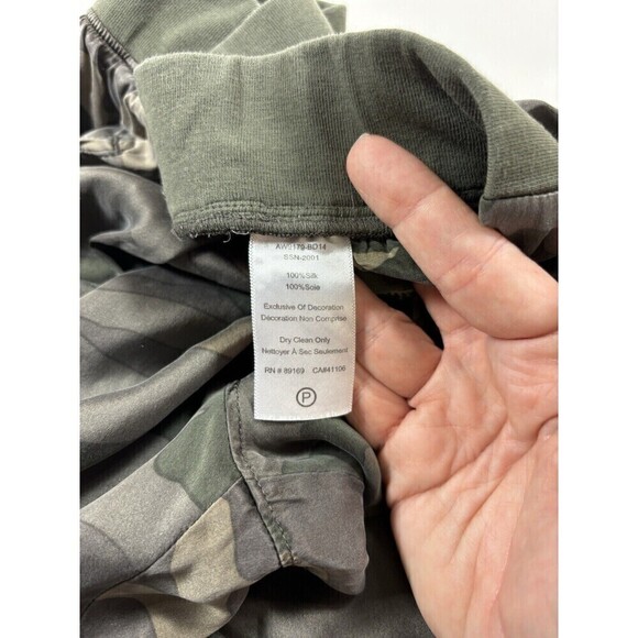 ATM Cargo Joggers Green Camo Small Silk Drawstring Waist Pockets - Picture 12 of 16